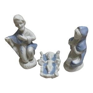 Vtg Porcelain Christmas 3 pc Nativity Japan 5122